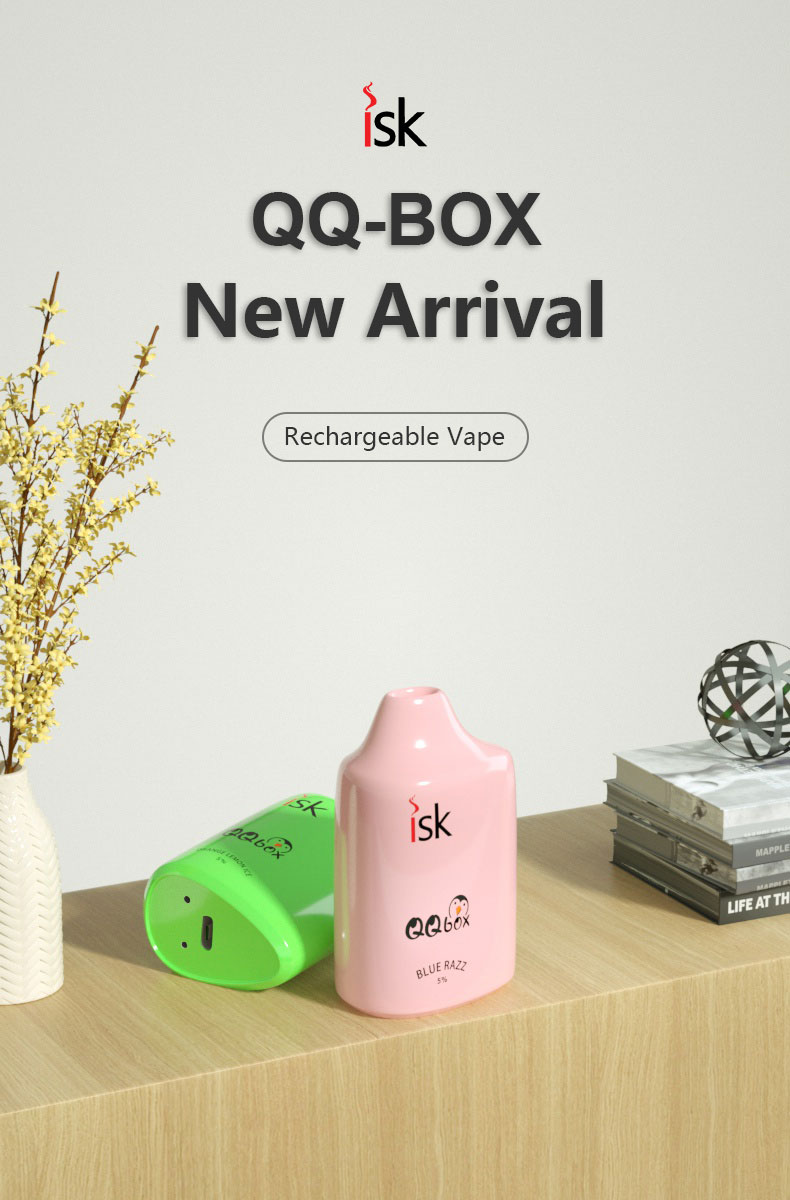 QQ-Box 5000 Puff POD Sekali Pakai ISK isi ulang kumparan jala Rechargeable Disposable Vape Indonesia 